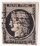 FRANCE 1849 - Canceled - YT 3 - Small Defect On Upper Right Corner - 1849-1850 Ceres