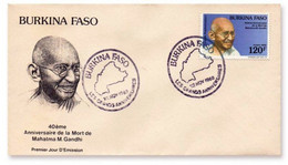 Burkina Faso 1988 Mahatma Gandhi FDC Cover (**) RARE 1 Available Official - Burkina Faso (1984-...)