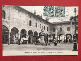 Cartolina - Vigevano - Piazza Del Duomo - Statua Di S. Giovanni - 1901 - Pavia