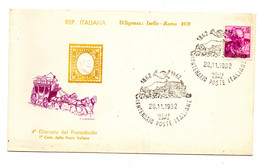 28-11-1962 Centenario Poste Italiane. Diligenza Iselle Roma - 1961-70: Marcophilia