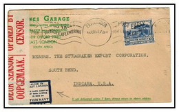 SOUTH AFRICA - 1941 3d Rate Censored Cover To USA With EAST LONDON Patriotic Label Applied (**) - Briefe U. Dokumente