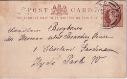 GRANDE BRETAGNE - ENTIER POSTAL DU 8 JUIN 1894. - Luftpost & Aerogramme