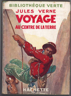 Hachette - Bib. Verte Avec Jaquette -  Jules Verne - "Voyage Au Centre De La Terre" - 1950 - #Ben&JVerne - #Ben&Vteanc - Bibliotheque Verte