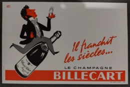 Buvard (13,5 X 21) Le Champagne Billecart (il Franchit Les Siècles...) Illustration : D'après Hervé Morvan - Unclassified