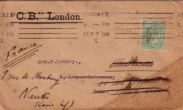 GRANDE BRETAGNE - PERFORATION C.B. - LETTRE ENTETE C.B. LONDON POUR BALE SUISSE - PUIS NANTES EN FRANCE - Perforadas