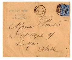 TB 3573 - 1881 - LSC - Lettre De Mr BOURGINE - GENET Bourrelier à CHARTRES Pour Mr PANCHER Au MANS - 1877-1920: Période Semi Moderne
