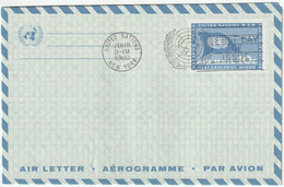 FDC - Nations Unies - Aérogramme (New-York) (18-01-1960) - Aéreo