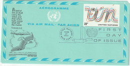 FDC - Nations Unies - Aérogramme (New-York) (27-06-1977) - Poste Aérienne