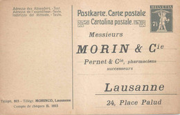 PK 68  "Morin, Pharmacien, Lausanne"            1948 - Postwaardestukken