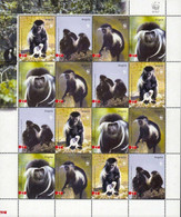 WWF Angola 2004 Stamps Endangered Species Colobus Monkeys MNH - Mono