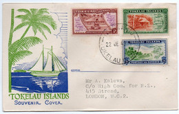 TOKELAU ISLANDS - FDC DEFINITIVE ISSUES NUKUNONO CANCEL 22-06-1948 / THEMATIC STAMPS - MAPS - Tokelau