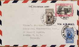 J) 1943 COSTA RICA, COLON, MULTIPLE STAMPS, AIRMAIL, CIRCULATED COVER, FROM COSTA RICA TO ENGLAND - Costa Rica