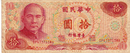 TAIWAN (CHINA) 10 YUAN 1976 P-1984 F "free Shipping Via Regular Air Mail (buyer Risk)" - Taiwan