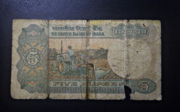 A5 INDE  BILLETS DU MONDE WORLD BANKNOTES  5 RUPEES - India