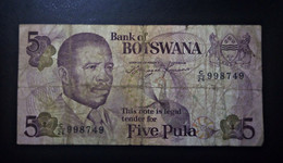 A5 BOTSWANA  BILLETS DU MONDE WORLD BANKNOTES  5 PULA - Botswana