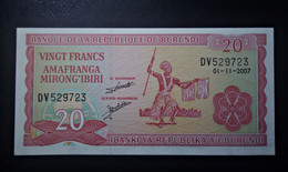 A5 BURUNDI  BILLETS DU MONDE WORLD BANKNOTES  20 FRANCS 2007 - Afghanistan