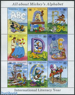 Tanzania 1991 Illiteracy/Disney 9v M/s, Mint NH, Science - Education - Art - Books - Disney - Disney