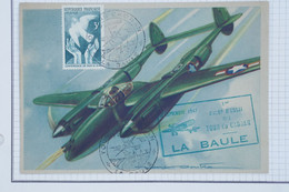 BB12 FRANCE BELLE CARTE   1947 LA BAULE A NANTES++ AFFRANC. PLAISANT - 1927-1959 Covers & Documents
