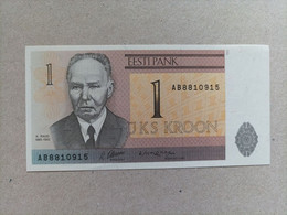 Billete De Estonia De 1 Krooni, Año 1992, UNCIRCULATED - Estonia