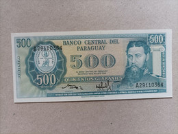 Billete De Paraguay De 500 Guaraníes, Año 1952, UNC - Paraguay