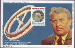BOLIVIA - W. Frh. Braun, German-American Rocket Designer; Futuristic Orbital Station - **MNH - 1987 - Amérique Du Sud