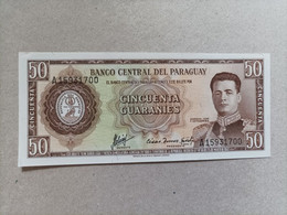 Billete De Paraguay De 50 Guaraníes, Año 1952, UNC - Paraguay