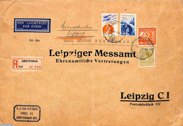 Netherlands 1932 Registered Airmail Letter To Leipzig, Postal History - Covers & Documents