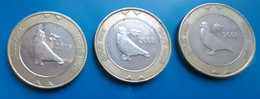 BOSNIA & HERZEGOVINA 2 Konvertibile Marke 2003, 2008, 2019 Pigeon Dove Bimetal Coins - Bosnia And Herzegovina