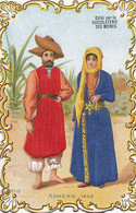 Embossed Chromo Armenie Armenia 1858 Costumes Silk Made . Costumes En Soie . Chocolat Des Moines . Gaufrée - Arménie