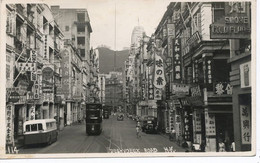 Real Photo Des Voeux Road H.K. Bus Tram  P. Used Air Mail 1954 - China (Hong Kong)