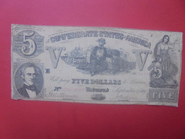 RICHMOND 5$ 1861 Circuler (L.8) - Confederate Currency (1861-1864)