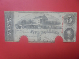 RICHMOND 5$ 1861 Circuler-Annulé (L.8) - Confederate Currency (1861-1864)