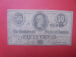 RICHMOND 50 Cents 1864 Circuler (L.8) - Confederate Currency (1861-1864)