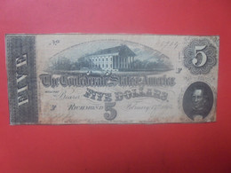 RICHMOND 5$ 1864 Circuler (L.8) - Confederate Currency (1861-1864)