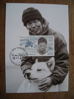 2011 Huskey,  Naomi Uemura, Explorateur Japonais Japaneese  Explorer Narsarsuaq Aéroport 1978 - Maximum Cards
