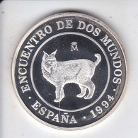 MONEDA DE PLATA DE ESPAÑA II SERIE IBEROAMERICANA - ANIMALES EN PELIGRO DE EXTINCION - LINCE (LINX) - 2 000 Pesetas