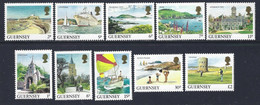 Guernsey Yv 327/36, Serie Courante, Vues De L'île ** - Guernsey
