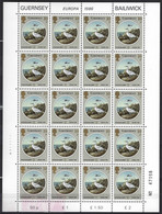 Guernsey Yv 359/61 Feuilles De 20, Europa 1986- Protection De La Nature ** - Guernsey