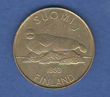 Finlandia 5 Marchi Markkaa Mark 1993 Suomi Finland Aluminum + Bronze Animals - Finland