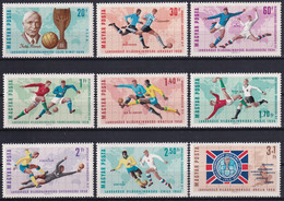 MiNr. 2242 - 2250 Ungarn 1966, 7. Juni. Fußball-Weltmeisterschaft, England  - Postfrisch/**/MNH - 1966 – Engeland