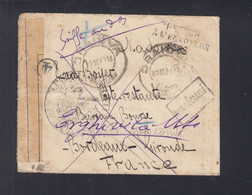 Rumänien Romania Briefkuvert 1915 Nach Frankreich Zensur Zurück - Cartas De La Primera Guerra Mundial