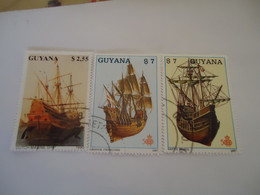 GUYANA USED   STAMPS   3 SHIPS - Guyana (1966-...)
