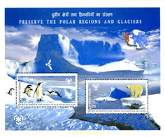 India 2009 International Polar Year Bear Penguin Map Animals Miniature Sheet MS MNH, P.O Fresh & Fine - Nuevos