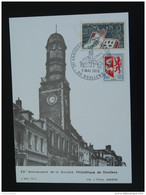 Carte Horloge Clock Tower Société Philatélique Doullens 80 Somme 1970 - Horlogerie