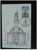 Carte Maximum Card Porte Horloge Clock Tower Vire 14 Calvados 1967 - Horlogerie