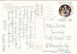 1983 £500 CARTOLINA COURMAYEUR - 1981-90: Storia Postale