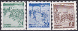DDR, 1953, 355/57, MNH **,  Radfernfahrt Für Den Frieden Prag - Berlin - Warschau. - Nuevos
