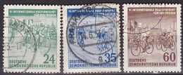 DDR, 1953, 355/57,  Used Oo, Radfernfahrt Für Den Frieden Prag - Berlin - Warschau. - Usados