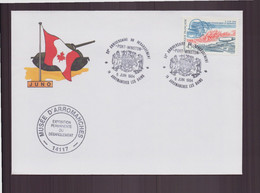 France, Enveloppe Avec Cachet Commémoratif " Juno Anniversaire Du Débarquement " Du 6 Juin 1994 à Arromanches Les Bains - Gedenkstempel