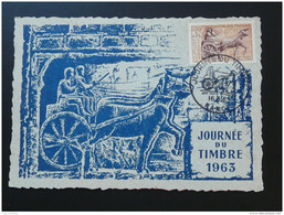 Carte Maximum Card Sculpture Gallo-romaine Cheval Horse Journée Du Timbre 1963 Nancy - Archaeology